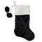 NorthLight 34315025 20.5 in. Christmas Stocking with Corduroy Cuff, Black &#x26; White